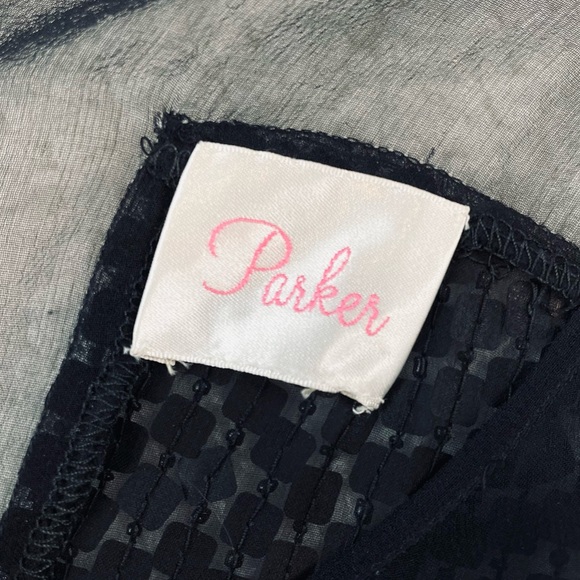 PARKER • Black Carson Combo Silk Chiffon Sequin Embellished Tank Top - Picture 14 of 16